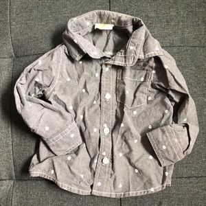 Skull button down grey shirt